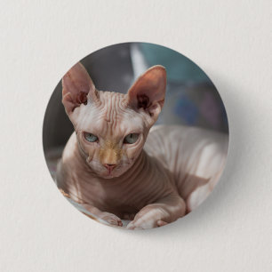 Cute Cat Lounging zonder Fur Ronde Button 5,7 Cm