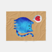 Cute Cat Love Fleece Deken (Voorkant (Horizontaal))
