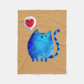 Cute Cat Love Fleece Deken (Voorkant)
