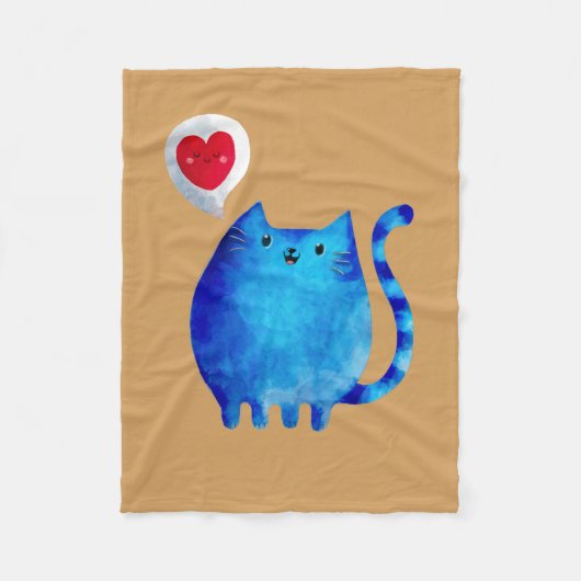 Cute Cat Love Fleece Deken (Voorkant)