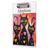 Cute Cat Love Red Hearts Clipboard  Klembord (Links)