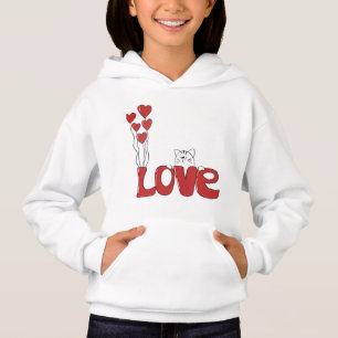 Cute Cat Love Typography Red Hearts   VALENTIJN
