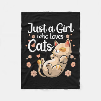 Cute Cat Lover Art for Girls Women Kinder Kat Lady Fleece Deken