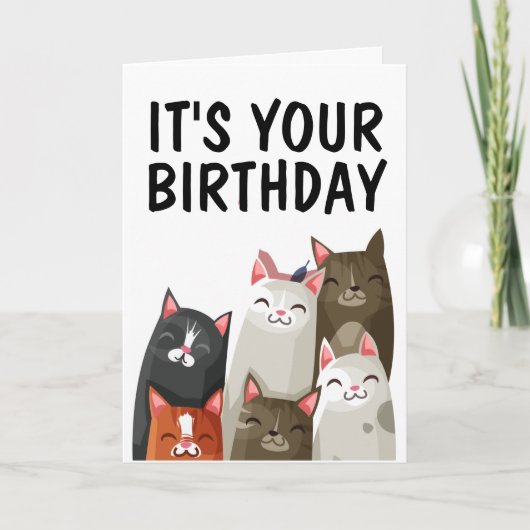 CUTE CAT LOVER BIRTHDAY CARD "PURRFECT" KAART (Voorkant)