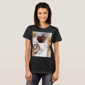 Cute Cat Lover Collage T-Shirt met Meow Design |  (Voorkant volledig)