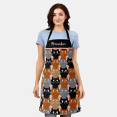 Cute Cat Lover Feline Kittens Patroon Aangepast Schort (Gedragen)