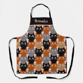 Cute Cat Lover Feline Kittens Patroon Aangepast Schort (Voorkant)