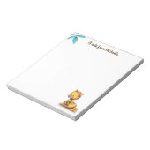 Cute Cat lover gepersonaliseerde kantoorbenodigdhe Notitieblok (Linkerzijde)