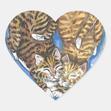 Cute Cat Lover Kitten Heart Art Sticker