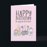 Cute Cat Lover Kittens Party Pet Funny Birthday Kaart<br><div class="desc">Grappig en schattig verjaardagskaart voor degenen die van puns en humor houden. Ideaal om je vrienden en familie geluk te wensen met hun verjaardag. Bezoek onze winkel voor meer collectie met verjaardagskaarten. Je zult iets coole,  humoristische en soms sarcastische verjaardagskaarten vinden voor je speciale iemand.</div>