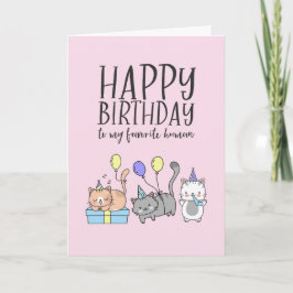 Cute Cat Lover Kittens Party Pet Funny Birthday Kaart