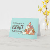 Cute Cat Lover Purrfect Birthday Funny Birthday Kaart (Gele Bloem)