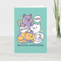 Cute Cat Lover Purrfect Happy Birthday