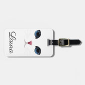 Cute Cat Lover Schattig Face White Bagagelabel (Voorkant horizontaal)