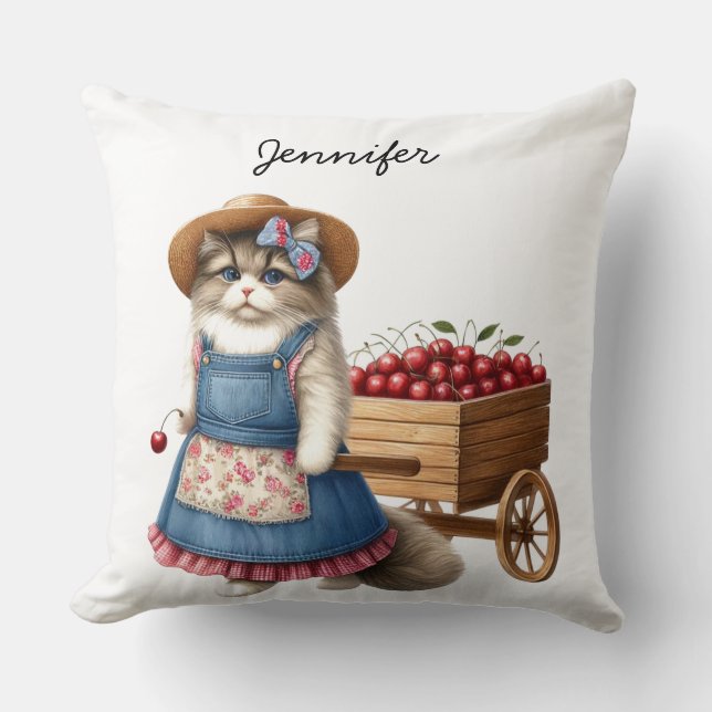 Cute Cat Lover Sierkussen (Voorkant)