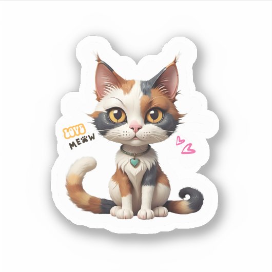 Cute Cat Lover Sticker (Voorkant)