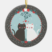 Cute Cat Lover Winter Meowy Catmas Kerstmis Keramisch Ornament (Voorkant)