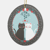 Cute Cat Lover Winter Meowy Catmas Kerstmis Keramisch Ornament (Links)