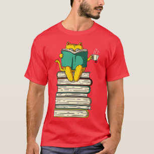 Cute Cat Lovers Book Lovers for Women and Mannen T-shirt
