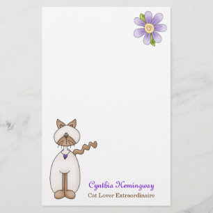 Cute Cat Lovers Custom Stationery Briefpapier