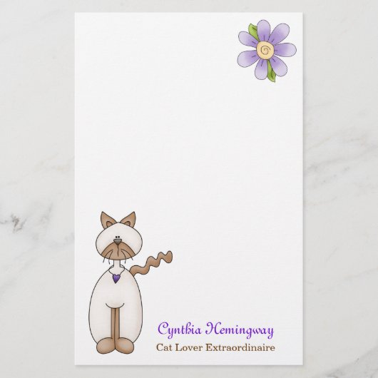 Cute Cat Lovers Custom Stationery Briefpapier (Voorkant)