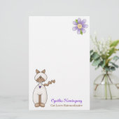 Cute Cat Lovers Custom Stationery Briefpapier (Staand voorkant)