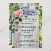 Cute Cat Lovers Housewarming Invitation Kaart (Voorkant / Achterkant)