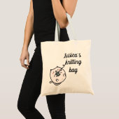 Cute Cat Lovers Personalized Knitting Bag Tote Bag (Voorkant (product))