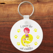 Cute Cat Lovers Purr-fer Cat Cuddles Sleutelhanger (Voorkant)