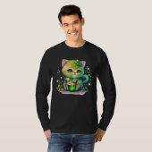 Cute Cat Loves Beer St Patrick s Day Cat   2 T-shirt (Voorkant volledig)