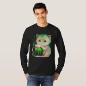 Cute Cat Loves Beer St Patrick s Day Cat T-shirt (Voorkant volledig)