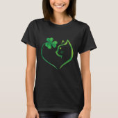 Cute Cat Lucky Shamrock Heart St Patrick's Day T-shirt (Voorkant)