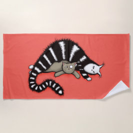 Cute Cat Ma Love Family Strandlaken