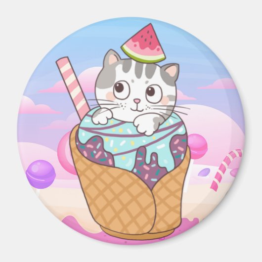 Cute Cat Magneet (Voorkant)