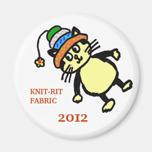 Cute cat magnet - wit