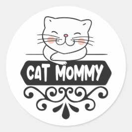 Cute Cat mama dierenvriend Ronde Sticker