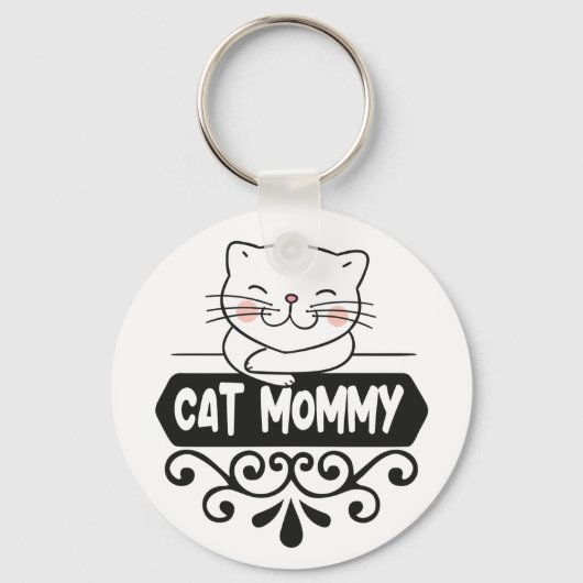 Cute Cat mama dierenvriend Sleutelhanger (Voorkant)