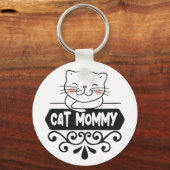 Cute Cat mama dierenvriend Sleutelhanger (Voorkant)