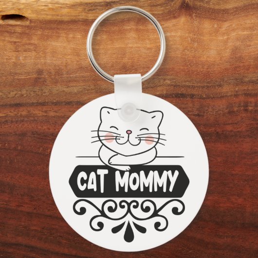 Cute Cat mama dierenvriend Sleutelhanger (Voorkant)