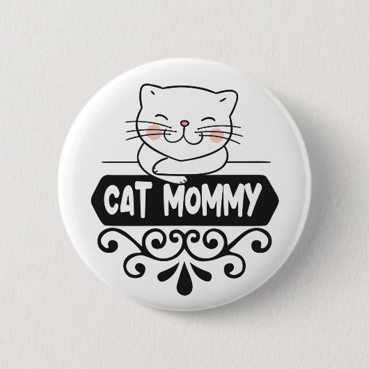 Cute Cat mama dierenvrienden Ronde Button 5,7 Cm (Voorkant)