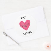 Cute Cat Mama Ronde Sticker (Envelop)
