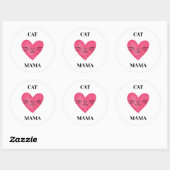 Cute Cat Mama Ronde Sticker (Vel)