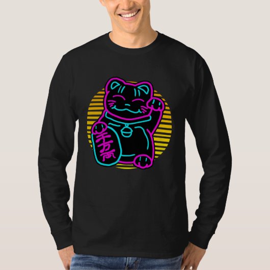 Cute Cat Maneki Neko Japanese Welcome Kitten T-shirt (Voorkant)