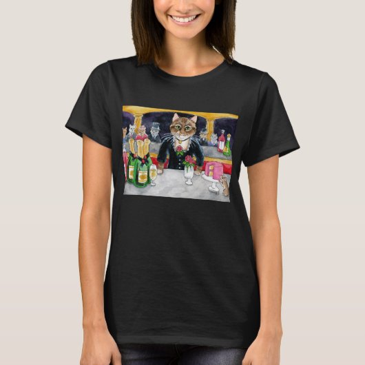 Cute Cat Manet spoof Paris Nightclub T-shirt (Voorkant)