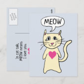 Cute Cat Meow, ik hou van je Briefkaart (Voorkant / Achterkant)