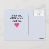 Cute Cat Meow, ik hou van je Briefkaart (Achterkant)