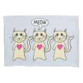 Cute Cat Meow, ik hou van je Kussensloop (Voorkant)