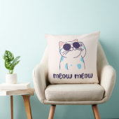 cute cat meow meow pillow kussen (Stoel)