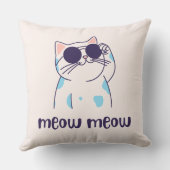 cute cat meow meow pillow kussen (Achterkant)