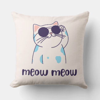 cute cat meow meow pillow kussen